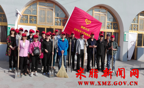 银新社区组织在职党员志愿者开展大扫除活动